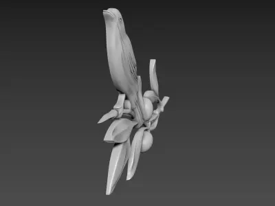 Olive Branch with bird 3D model