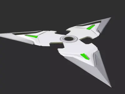 genji shuriken and kunai set 3D model