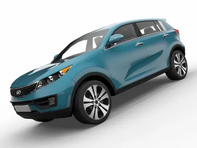 KIA Sportage SUV 3D Model with interior low poly Low-poly 3D model