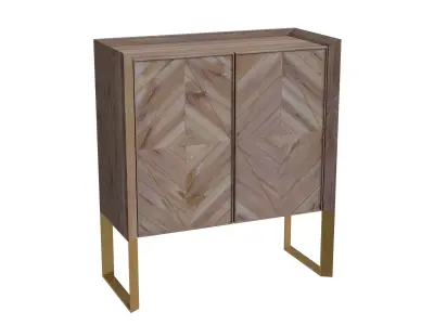 Wooler Reclaimed Wood Cabinet Low-poly 3D model