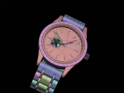 Watch Wood Waidzeit Low-poly 3D model