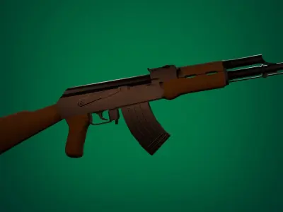 Ak47 Lowpoly Low-poly 3D model