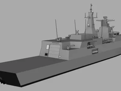 FFG MEKO A-200AN class Low-poly 3D model