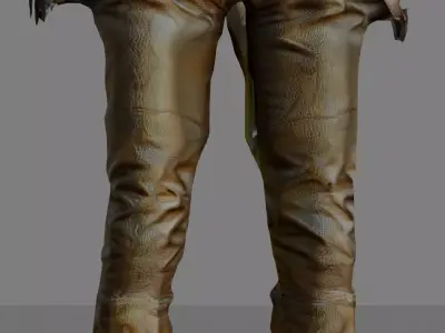 Beige Pants with Holster Free low-poly 3D model