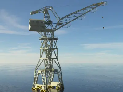 Large port jib crane 3D model