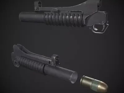 M203 Grenade Launcher Low-poly 3D model