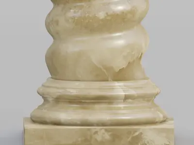 Leaf column Low-poly 3D model