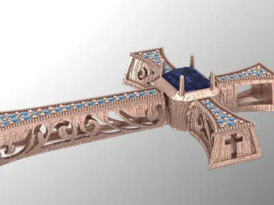 Jesus Cross pendant theme 6 3D print model