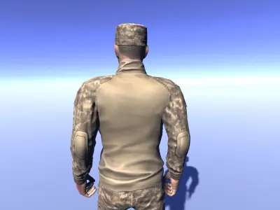 Brave Soldier - animated rigged Military Man Low-poly 3D model