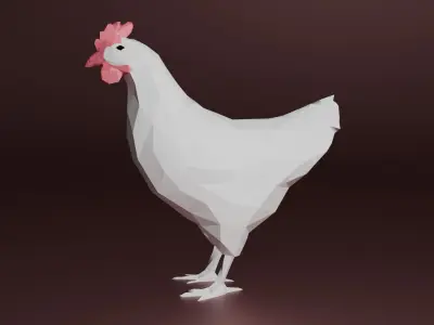 Low Poly Game Ready Chicken 3D Model for Games  Low-poly 3D model