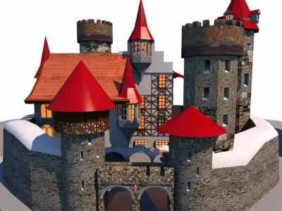Medieval Castle Free 3D model purchase