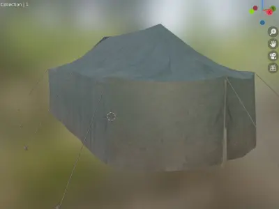 FABIRC TENT Low-poly 3D model