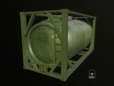 Military fuel tank Low-poly 3D model