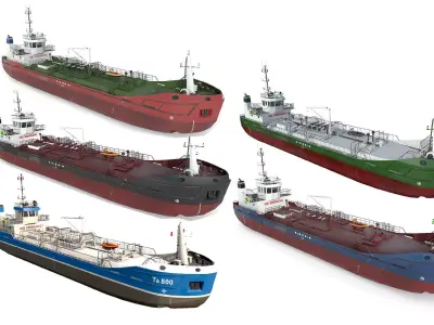 Collection Tankers 5 colors 3D Model Pack