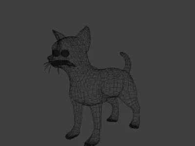 chihuahua dog base mesh 3D model