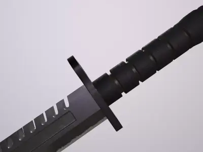 Tactical knife Low-poly 3D model get