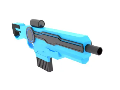 Low Poly Sci-Fi Rifle Low-poly 3D model