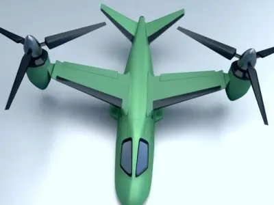 Military rotocraft VTOL concept Low-poly 3D model