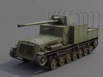 Type 5 Na-To Self-Propelled AT Gun Low-poly 3D model