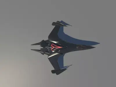 Nebula Wraith Futuristic Alien Starship Low Poly Game-Ready  Low-poly 3D model