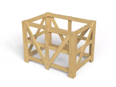  Wooden Frame Crate Low-poly 3D model