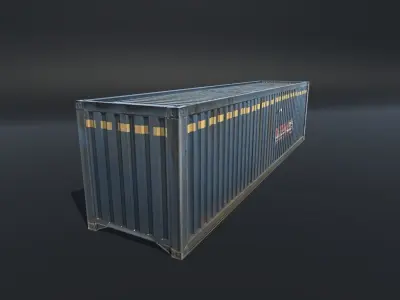 Contains shipping containers Low-poly 3D model