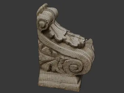 Antique Stone Corbel 3D Scan Low-poly 3D model