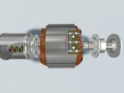 Asynchronous motor DC  Low-poly 3D model