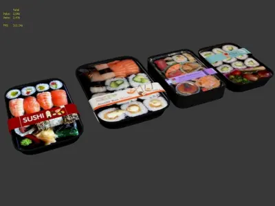 Sushi Takeaway 3D model