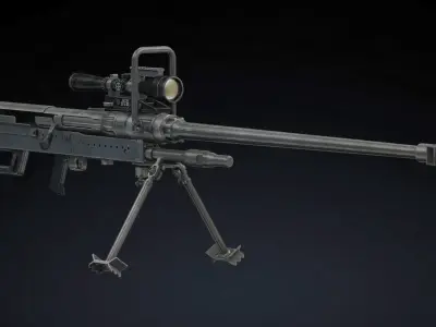 Denel NTW-20 Low Poly Low-poly 3D model