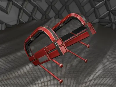Sci-Fi Stairs - 9 - Red Version Low-poly 3D model