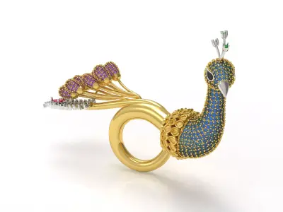 Peacock Ring 3D print model
