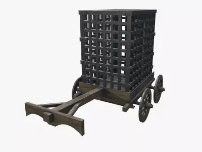 Medieval Carriage V16 Low-poly 3D model