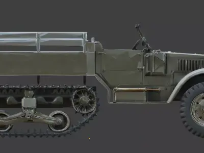 WWII Track Troop Carrier 3D Model Low-poly 3D model