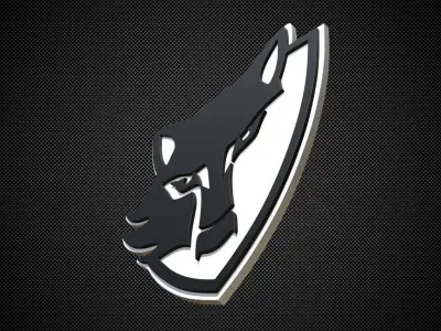 e wolf logo 3D model