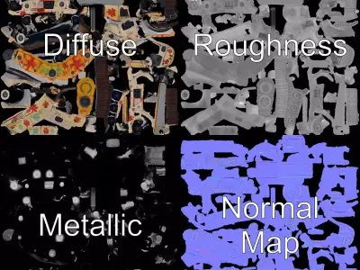 Floral Camouflage Tank Model Pack Low-poly 3D model