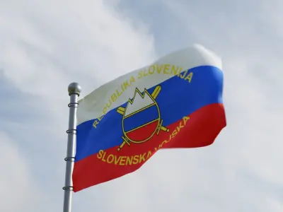 Animated Slovenia Flags 3D model
