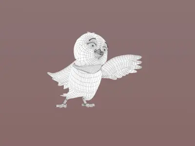 Cartoon Bandana Bird 3D model