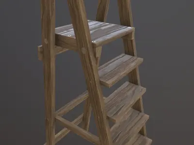 Wooden Ladder Low-poly 3D model purchase