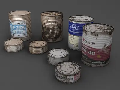 tin cans Low-poly 3D model purchase