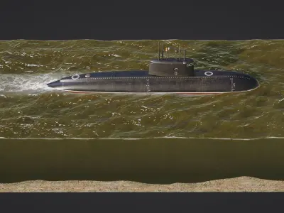 Project 636 Varshavyanka Low-poly 3D model