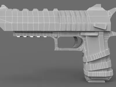 Stylized Gun Free low-poly 3D model