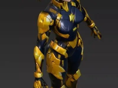 female thunder sentinel 3D model