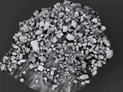 destroyed house ruins debris part2 photogrammetry Low-poly 3D model