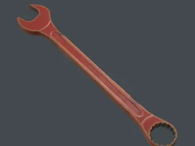 Spanner Low Poly ratchet wrench Low-poly 3D model