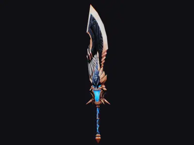 Sword Demonic Dark Saber Magical Blade Cutting Melee Rapier Low-poly 3D model