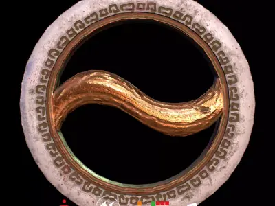 HIE Game Ready Chakram D180205 Low-poly 3D model