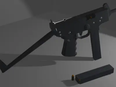 91 cedar submachine gun Low-poly 3D model