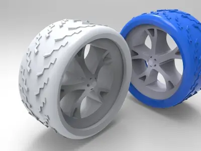 wheel pair of wheels Free 3D model