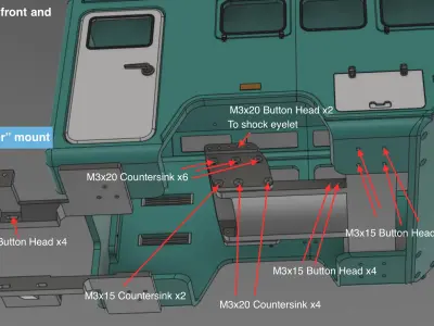 Batt tray and mounts for 4320DC and 4320 Single Cab TRX4 324mm Free 3D print model